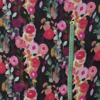 Viscoză SATIN Night flowers black digital print