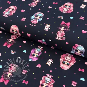 Tricot Dolls navy digital print