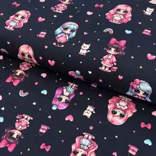 Tricot Dolls navy digital print