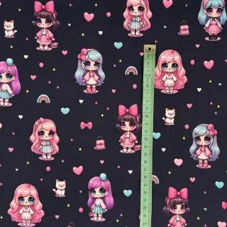 Tricot Dolls navy digital print
