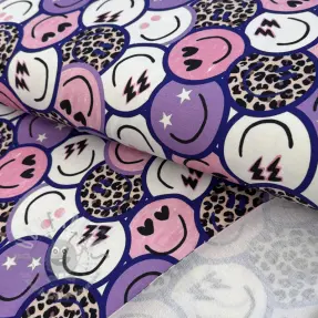 Jerse trening Happy faces purple digital print