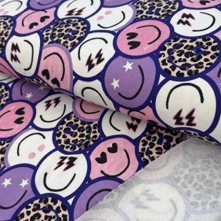Jerse trening Happy faces purple digital print
