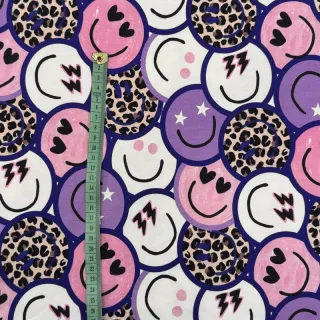 Jerse trening Happy faces purple digital print