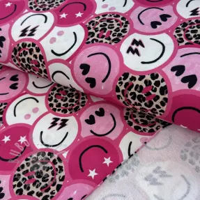 Jerse trening Happy faces pink digital print
