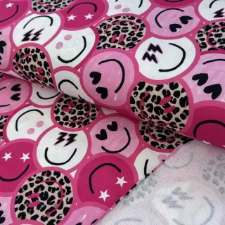 Jerse trening Happy faces pink digital print
