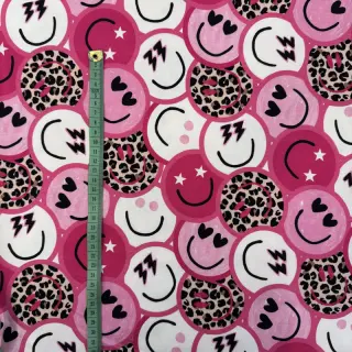 Jerse trening Happy faces pink digital print