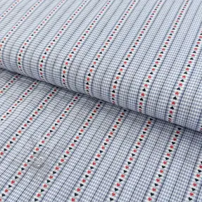 Țesătură din bumbac JACQUARD Hearts light blue