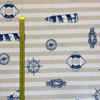 Țesătură decorativă premium Lighthouse anchor stripe