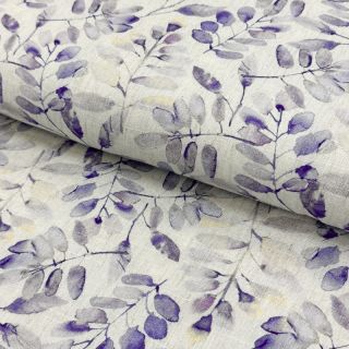 Viscoză cu in Natural Lin Lissy purple digital print