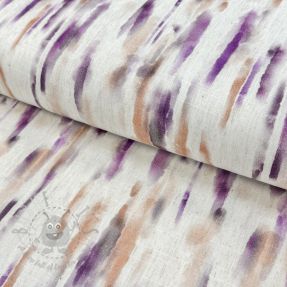 Viscoză cu in Natural Lin Lina purple digital print