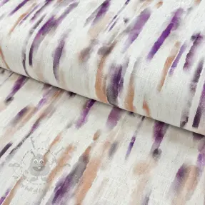 Viscoză cu in Natural Lin Lina purple digital print