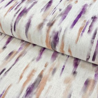 Viscoză cu in Natural Lin Lina purple digital print
