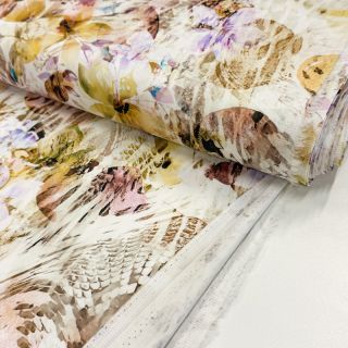 Țesătură din bumbac SATIN Maui yellow digital print
