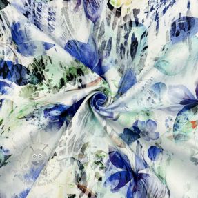 Țesătură din bumbac SATIN Maui blue digital print