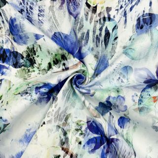 Țesătură din bumbac SATIN Maui blue digital print