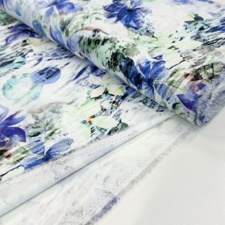 Țesătură din bumbac SATIN Maui blue digital print