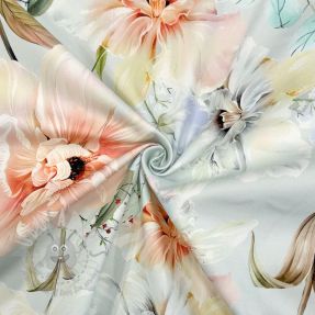 Țesătură din bumbac SATIN Oahu green digital print