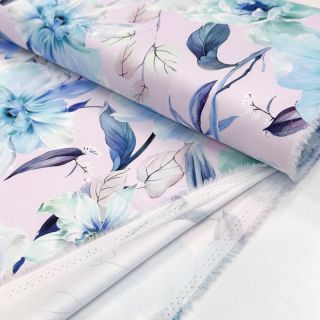 Țesătură din bumbac SATIN Oahu purple digital print