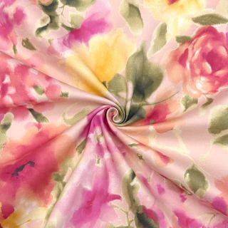 Țesătură din bumbac SATIN Kauai pink digital print
