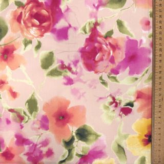Țesătură din bumbac SATIN Kauai pink digital print