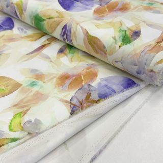 Țesătură din bumbac SATIN Hawaii yellow digital print