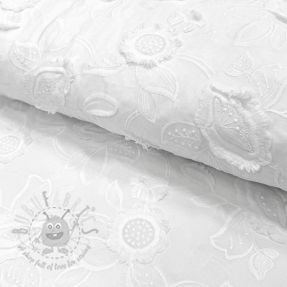 Țesătură din bumbac EMBROIDERY Catchy Swingy white
