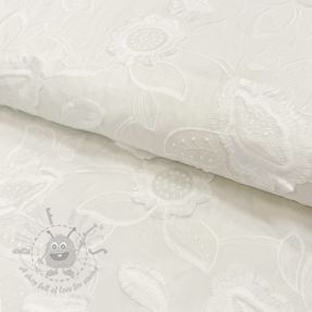Țesătură din bumbac EMBROIDERY Catchy Swingy off white