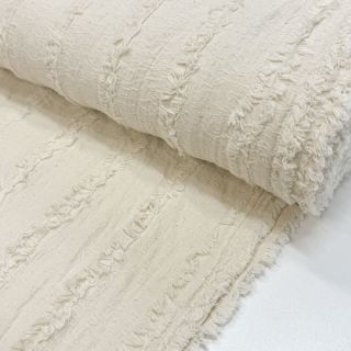 Țesătură din bumbac Ruffled Lines ecru