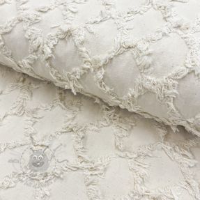 Țesătură din bumbac Ruffled Diamonds ecru
