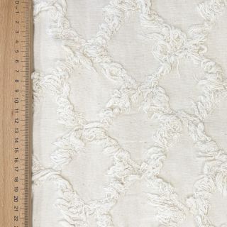 Țesătură din bumbac Ruffled Diamonds ecru