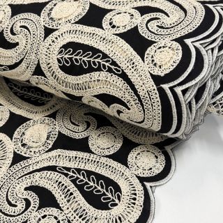 Țesătură din bumbac EMBROIDERY Anouk black