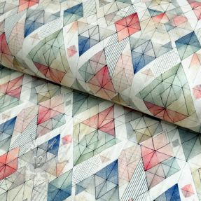 Tricot VISCOSE Stained glass blue digital print