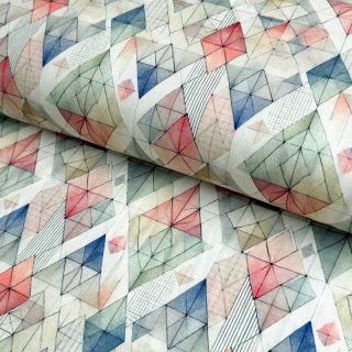 Tricot VISCOSE Stained glass blue digital print