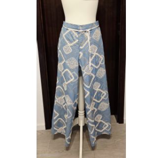 Țesătură din bumbac JEANS EMBROIDERY Square light blue