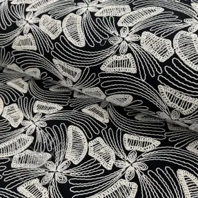 Țesătură din bumbac EMBROIDERY Amia black