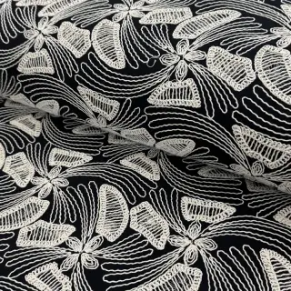 Țesătură din bumbac EMBROIDERY Amia black