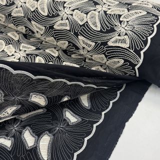 Țesătură din bumbac EMBROIDERY Amia black
