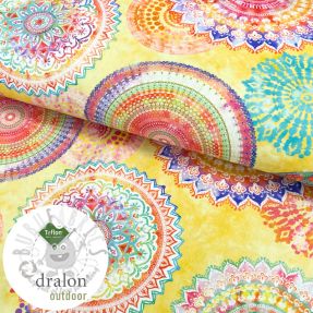 Țesătură decorativă teflonată Teflon MANDALA WATERCOLOUR YELLOW