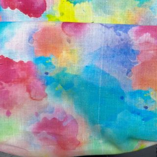 In cu bumbac Abstract flowers RAMIE blue digital print 2nd class