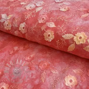 Țesătură din bumbac TIE DYE EMBROIDERY Poppy design K