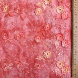 Țesătură din bumbac TIE DYE EMBROIDERY Poppy design K