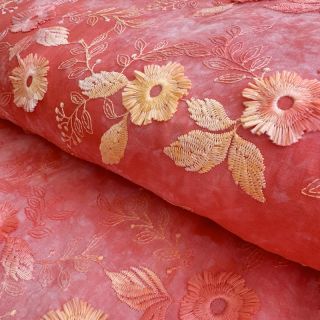Țesătură din bumbac TIE DYE EMBROIDERY Poppy design K