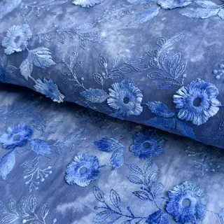 Țesătură din bumbac TIE DYE EMBROIDERY Poppy design L