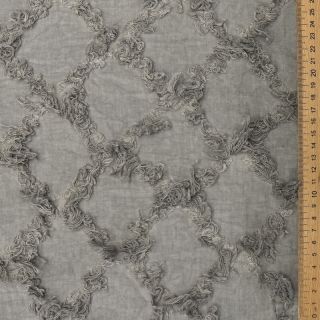 Țesătură din bumbac cu in Vintage Fringe Diamonds grey