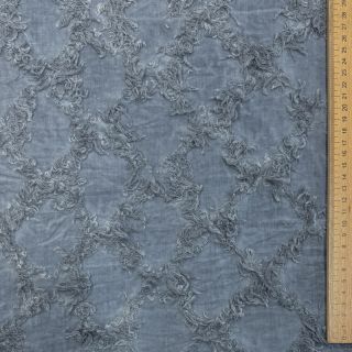 Țesătură din bumbac cu in Vintage Fringe Diamonds blue