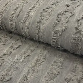 Țesătură din bumbac cu in Vintage Fringe Stripe grey