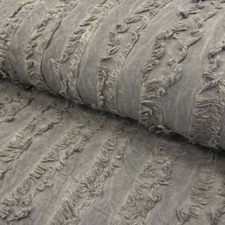 Țesătură din bumbac cu in Vintage Fringe Stripe grey