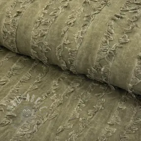 Țesătură din bumbac cu in Vintage Fringe Stripe army