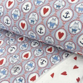 Țesătură din bumbac QUILTING Titouan bleu