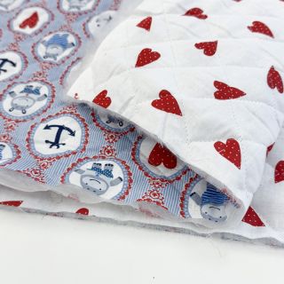 Țesătură din bumbac QUILTING Titouan bleu